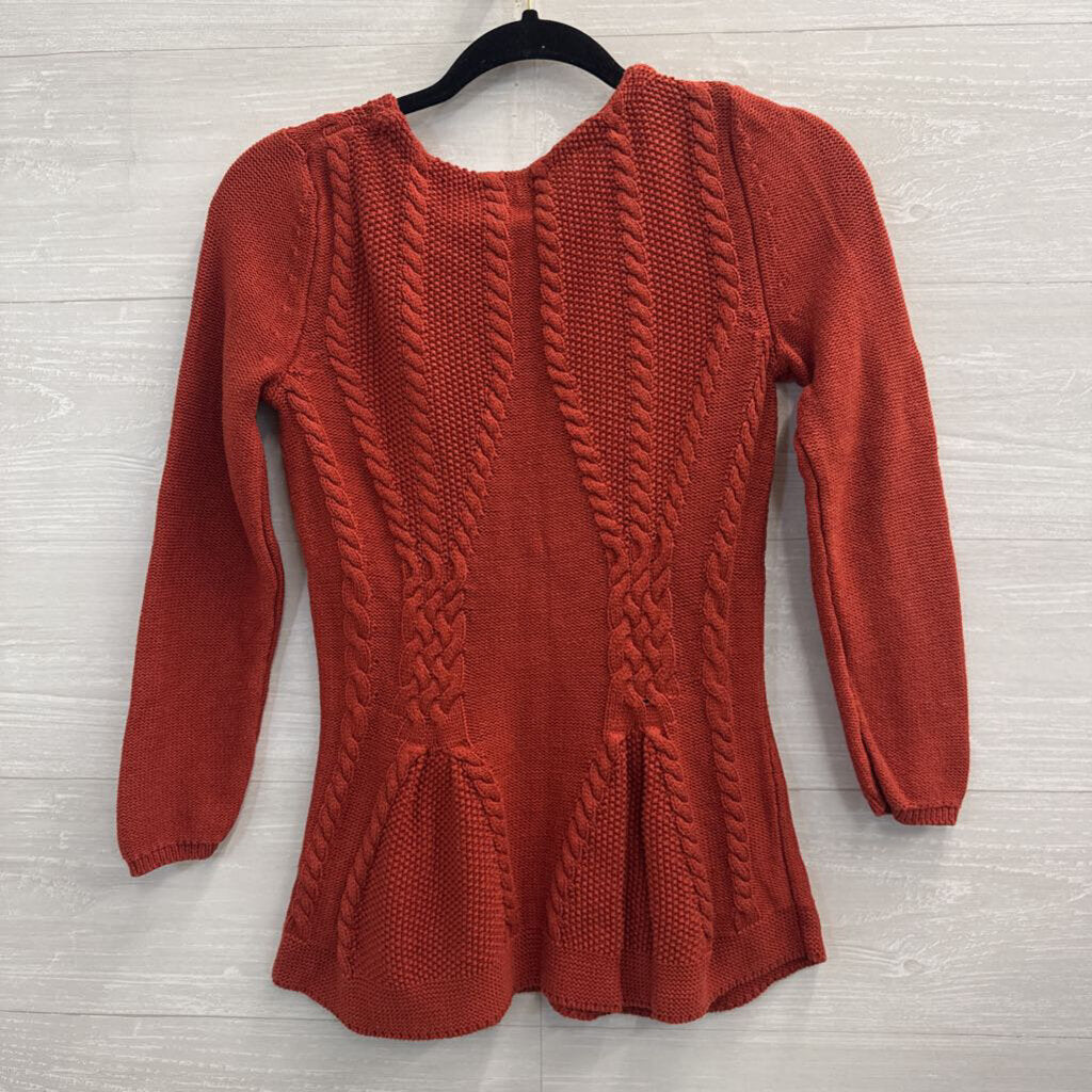 Cupio Orange Knit Long Sleeve Sweater Top Small