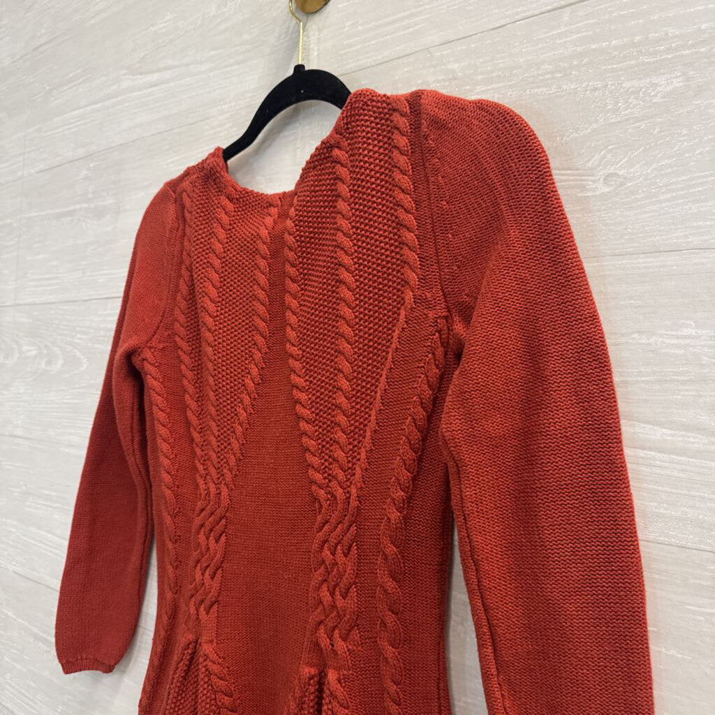 Cupio Orange Knit Long Sleeve Sweater Top Small