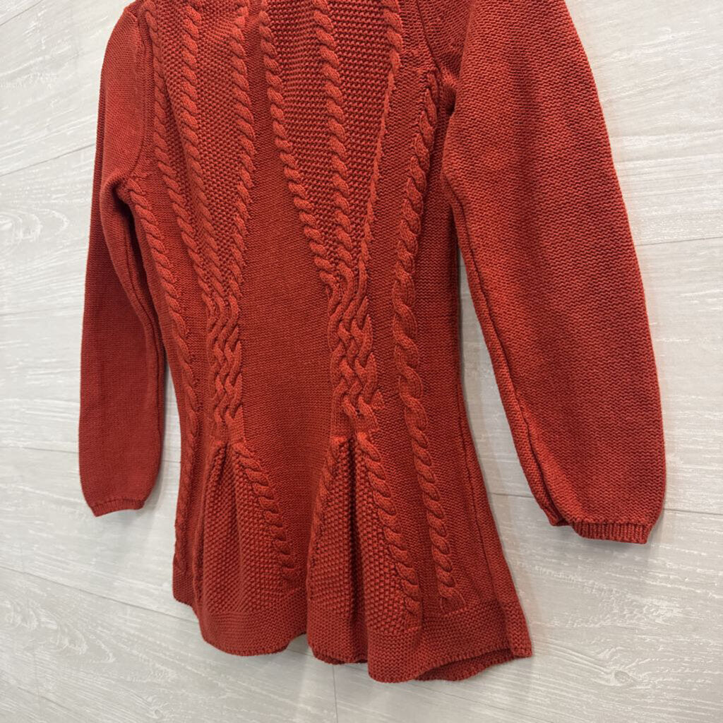 Cupio Orange Knit Long Sleeve Sweater Top Small