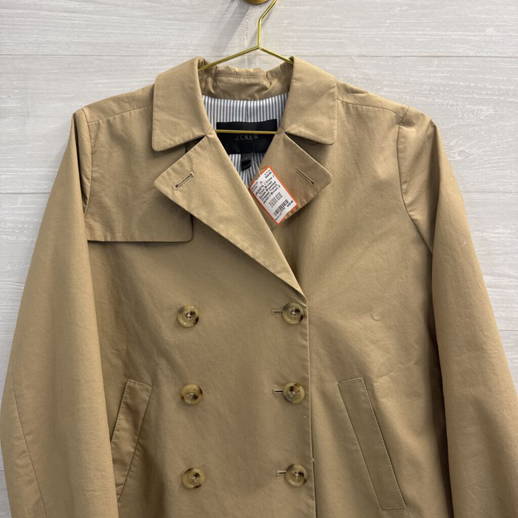 J Crew Brown Double Breasted Cropped Trench Jacket 2