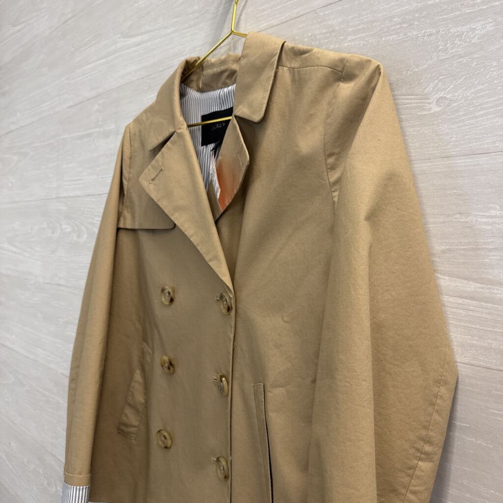 J Crew Brown Double Breasted Cropped Trench Jacket 2