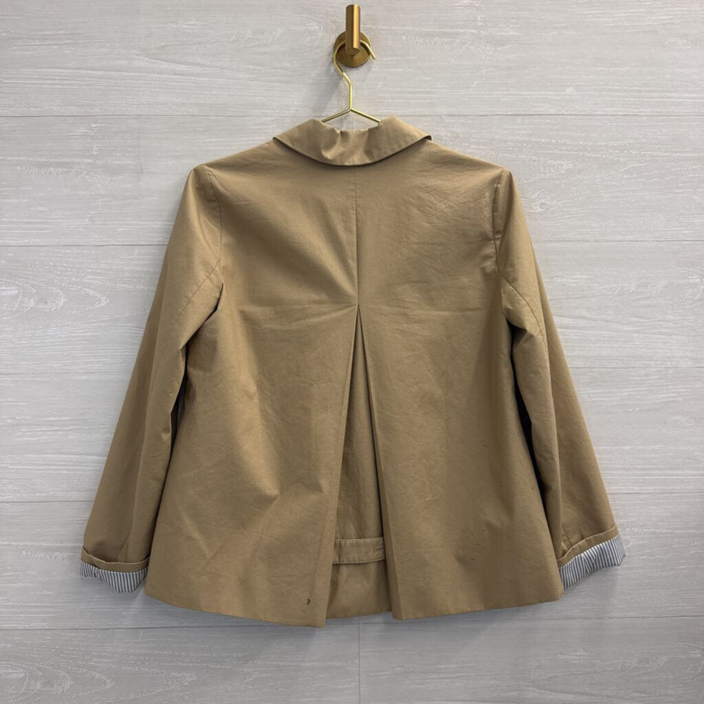 J Crew Brown Double Breasted Cropped Trench Jacket 2