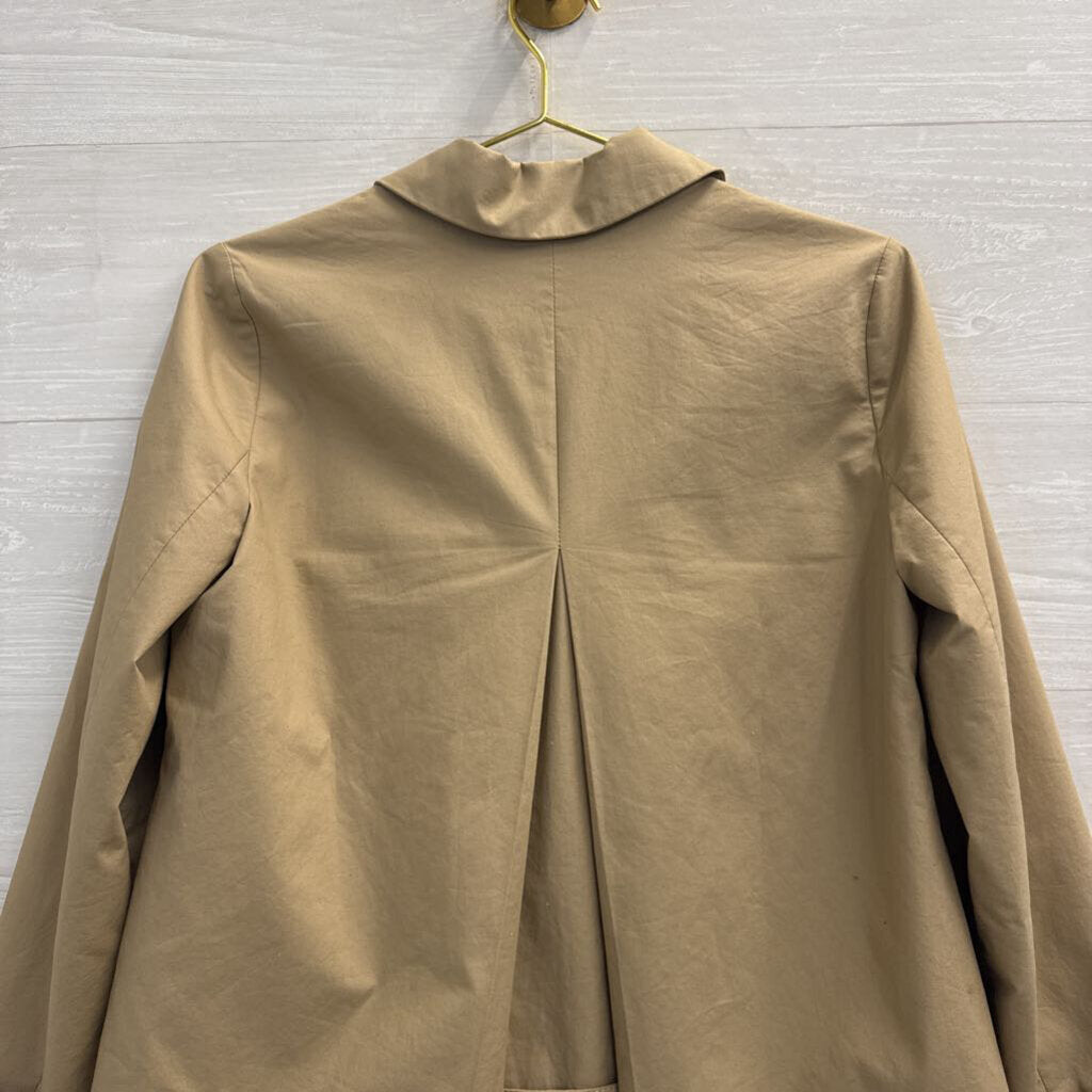 J Crew Brown Double Breasted Cropped Trench Jacket 2
