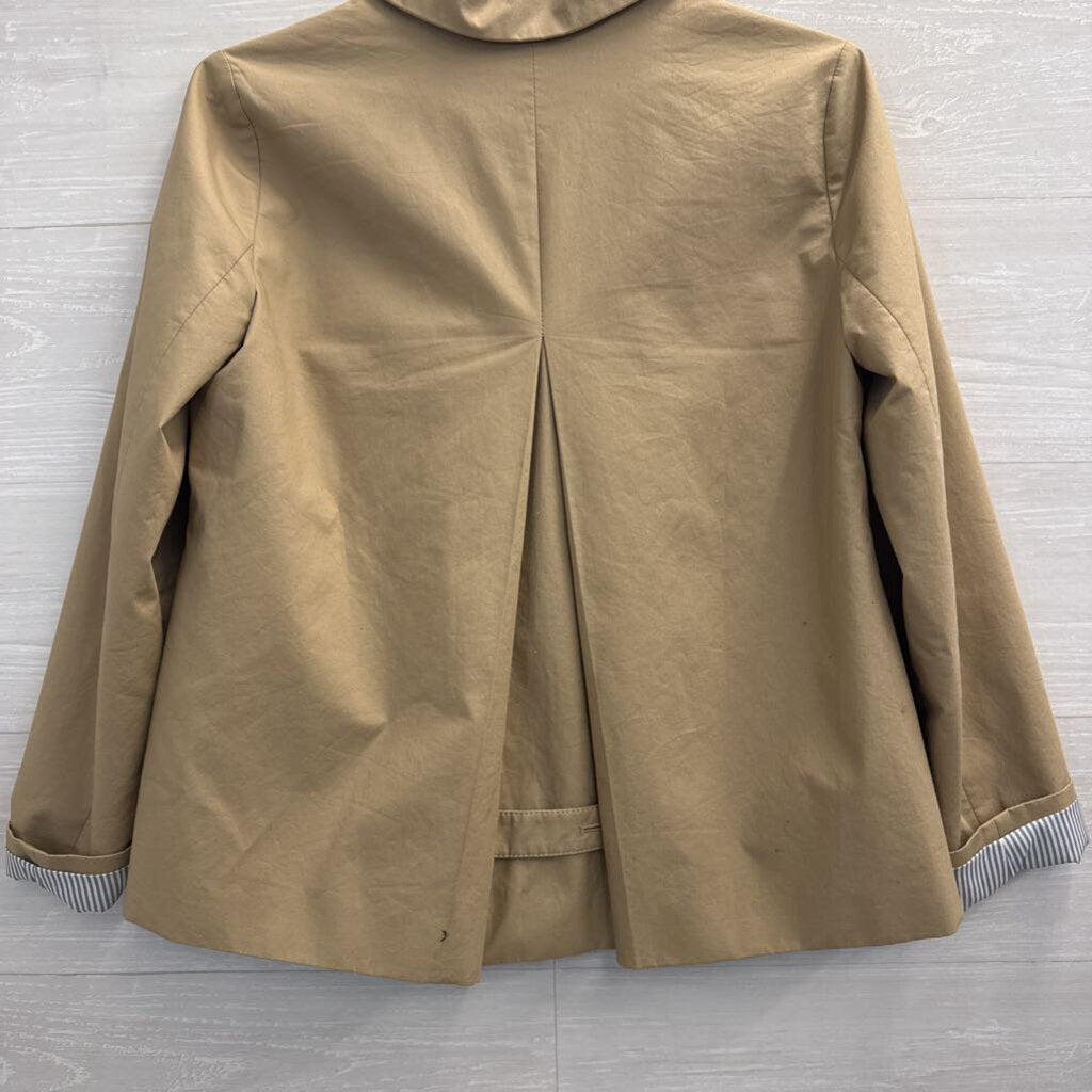J Crew Brown Double Breasted Cropped Trench Jacket 2