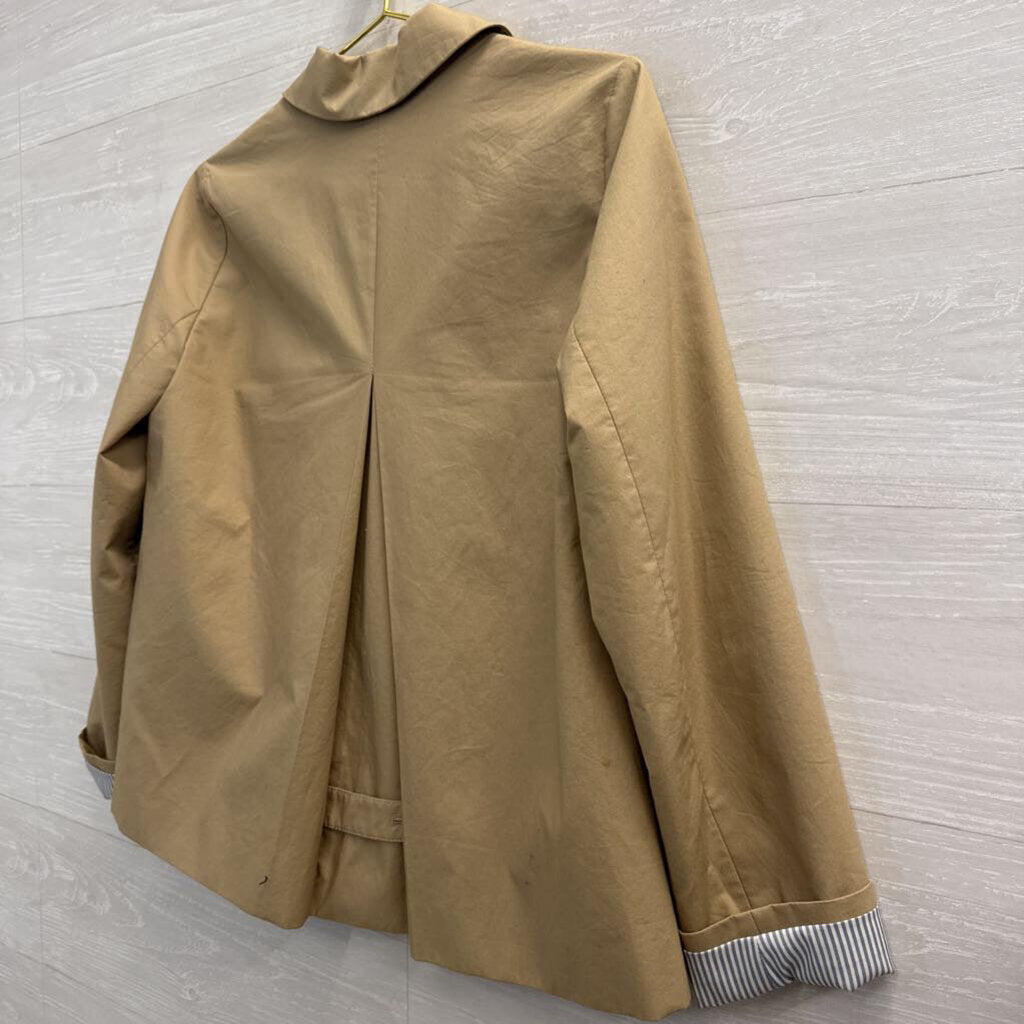 J Crew Brown Double Breasted Cropped Trench Jacket 2