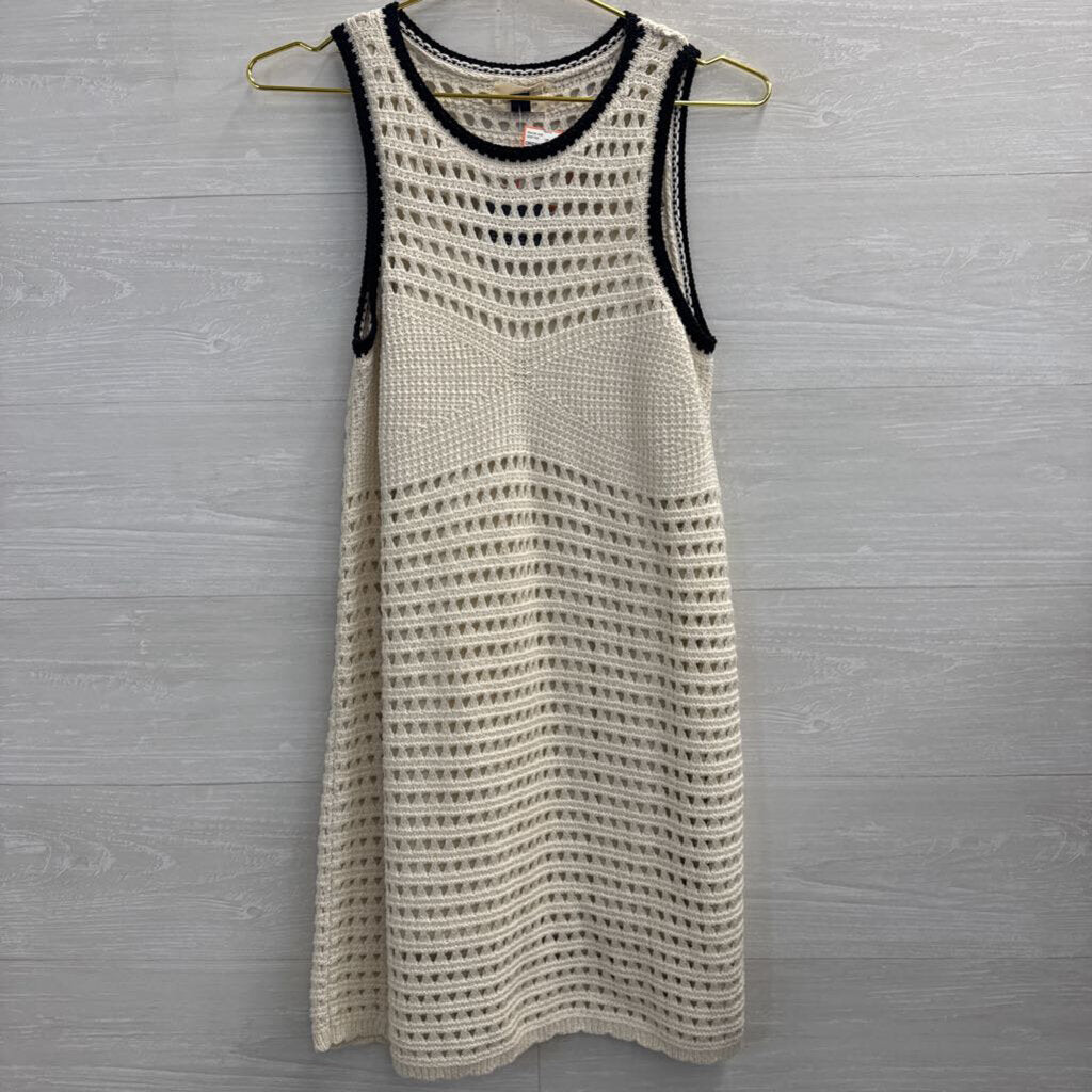 Cream/ Black Knit Sleeveless Dress Small