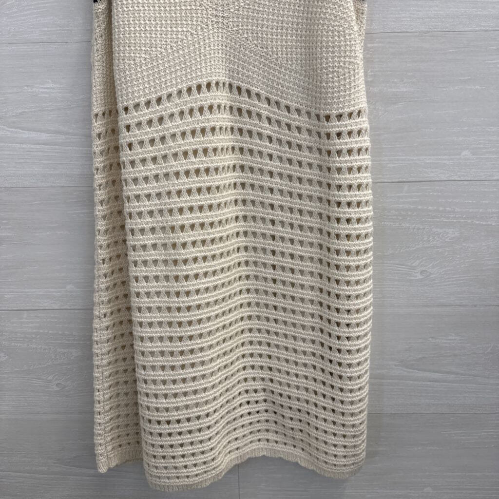 Cream/ Black Knit Sleeveless Dress Small
