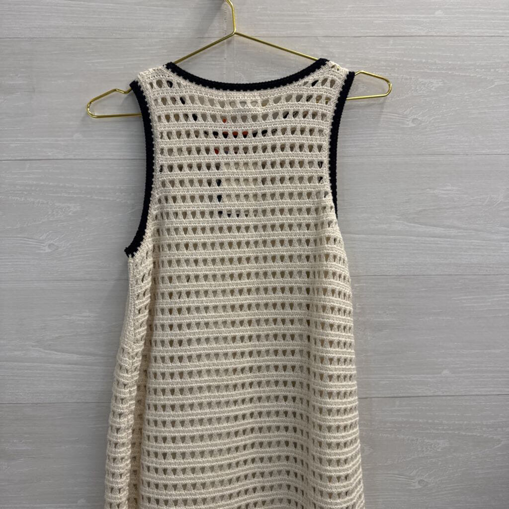Cream/ Black Knit Sleeveless Dress Small