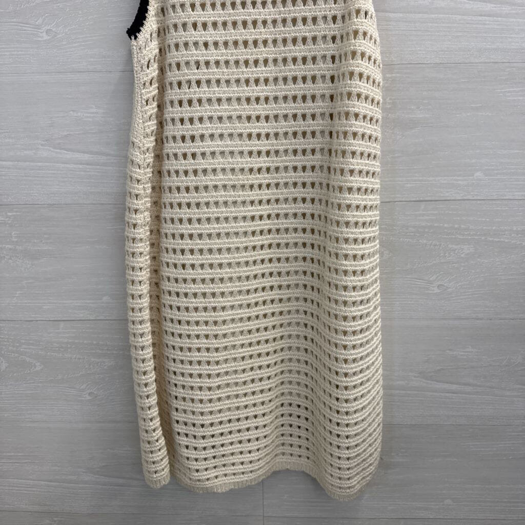 Cream/ Black Knit Sleeveless Dress Small