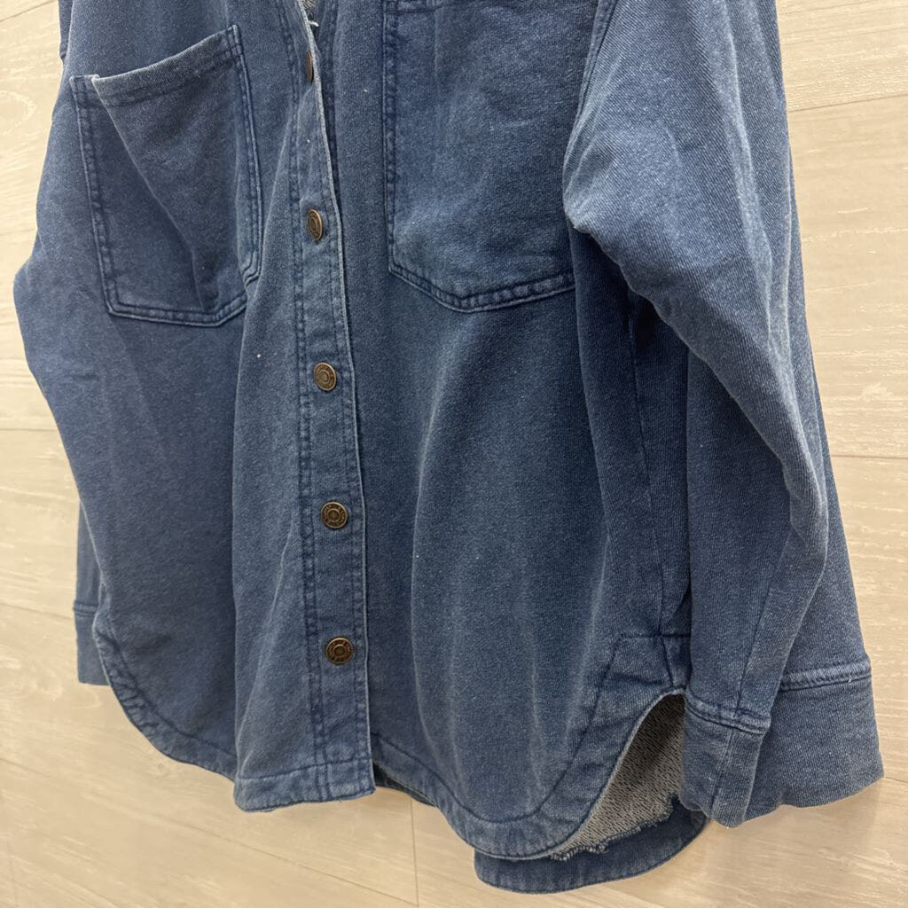 Z Supply Blue Long Sleeve Shacket Top Small