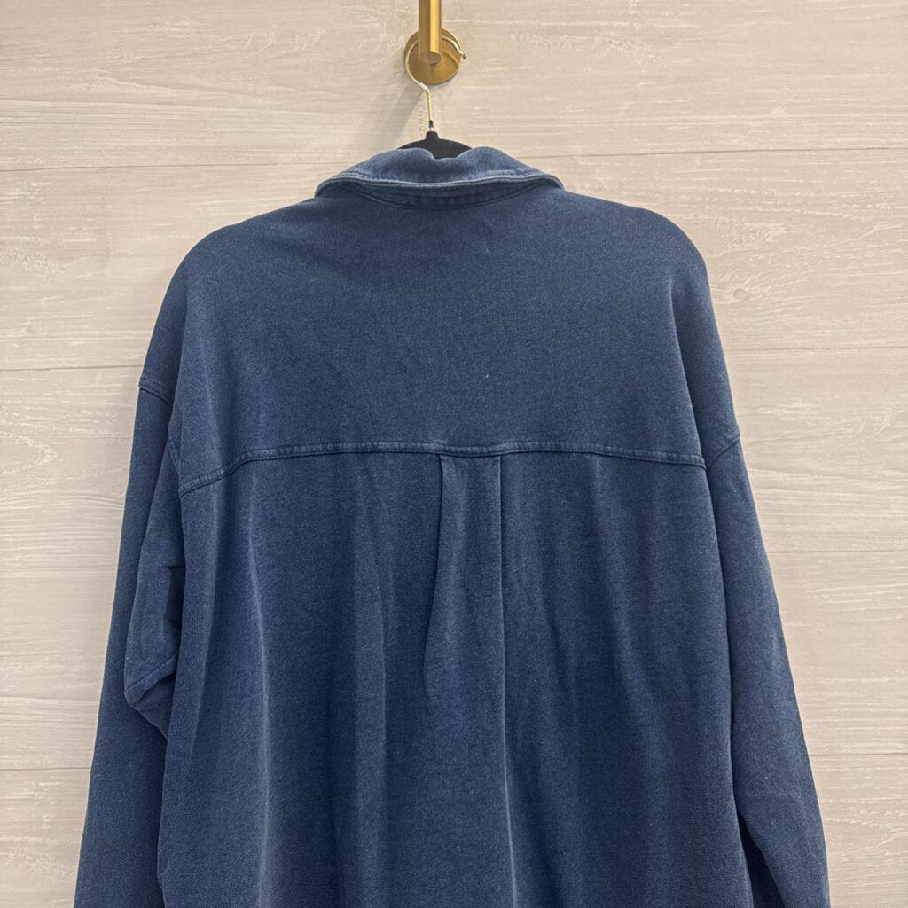 Z Supply Blue Long Sleeve Shacket Top Small