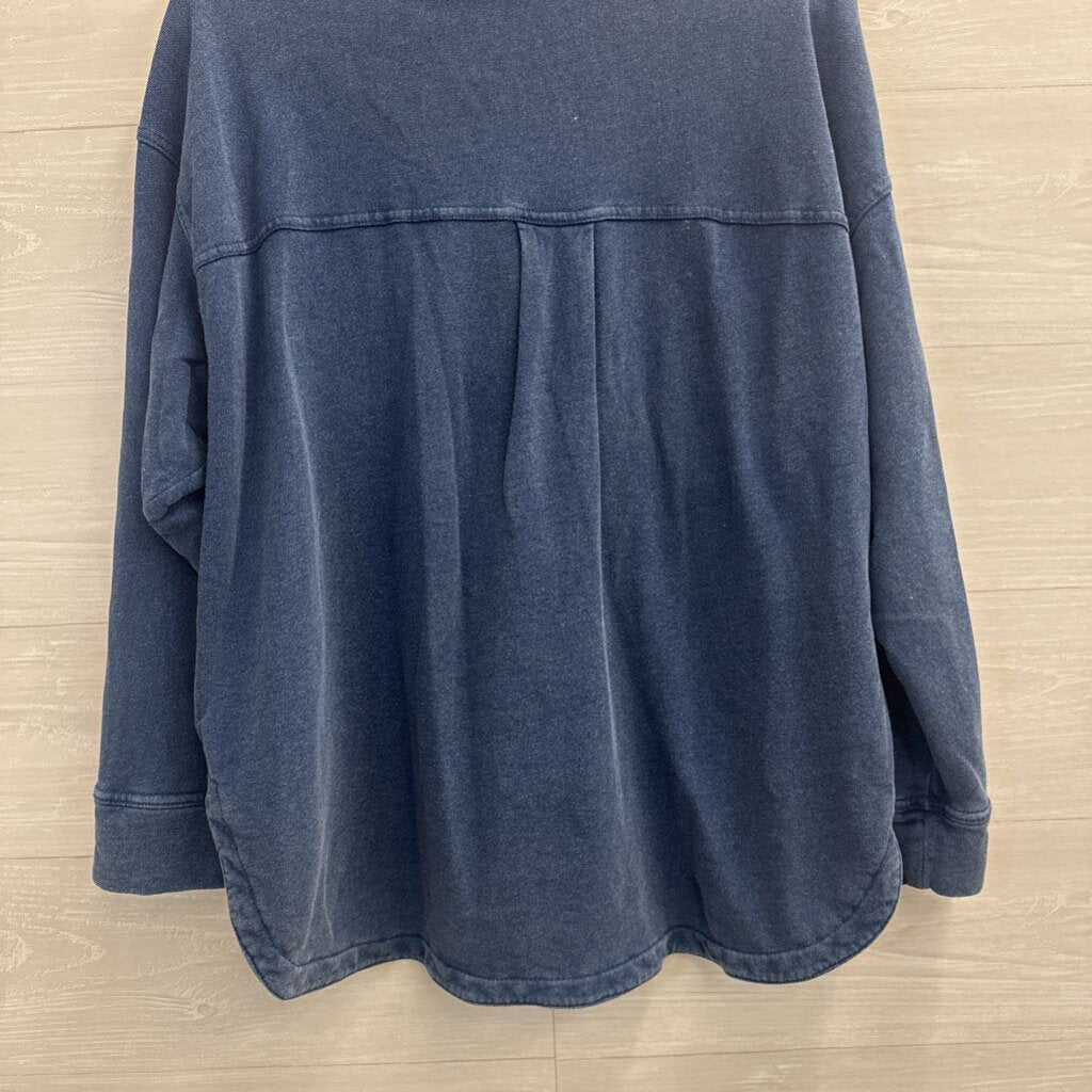 Z Supply Blue Long Sleeve Shacket Top Small