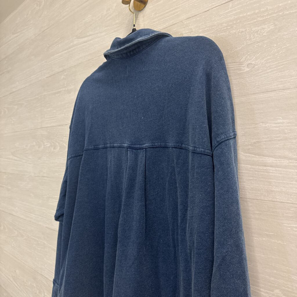 Z Supply Blue Long Sleeve Shacket Top Small