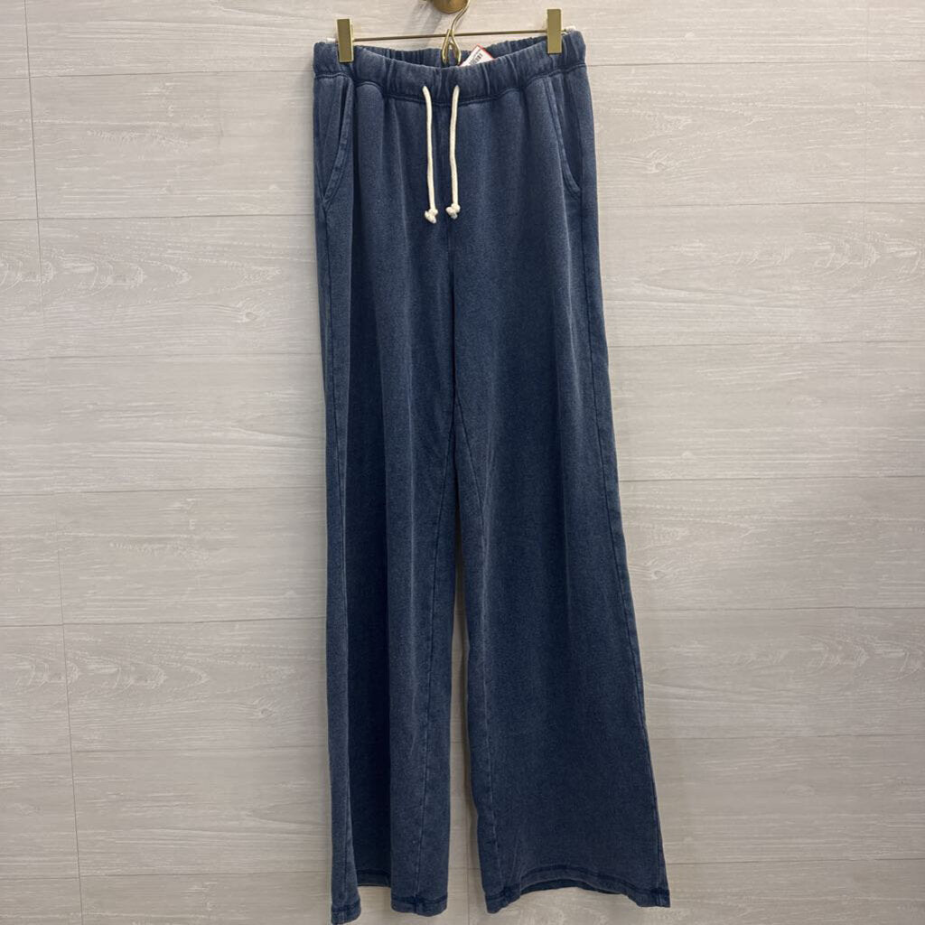 Z Supply Blue Wide Leg Pull On Lounge Pants Small