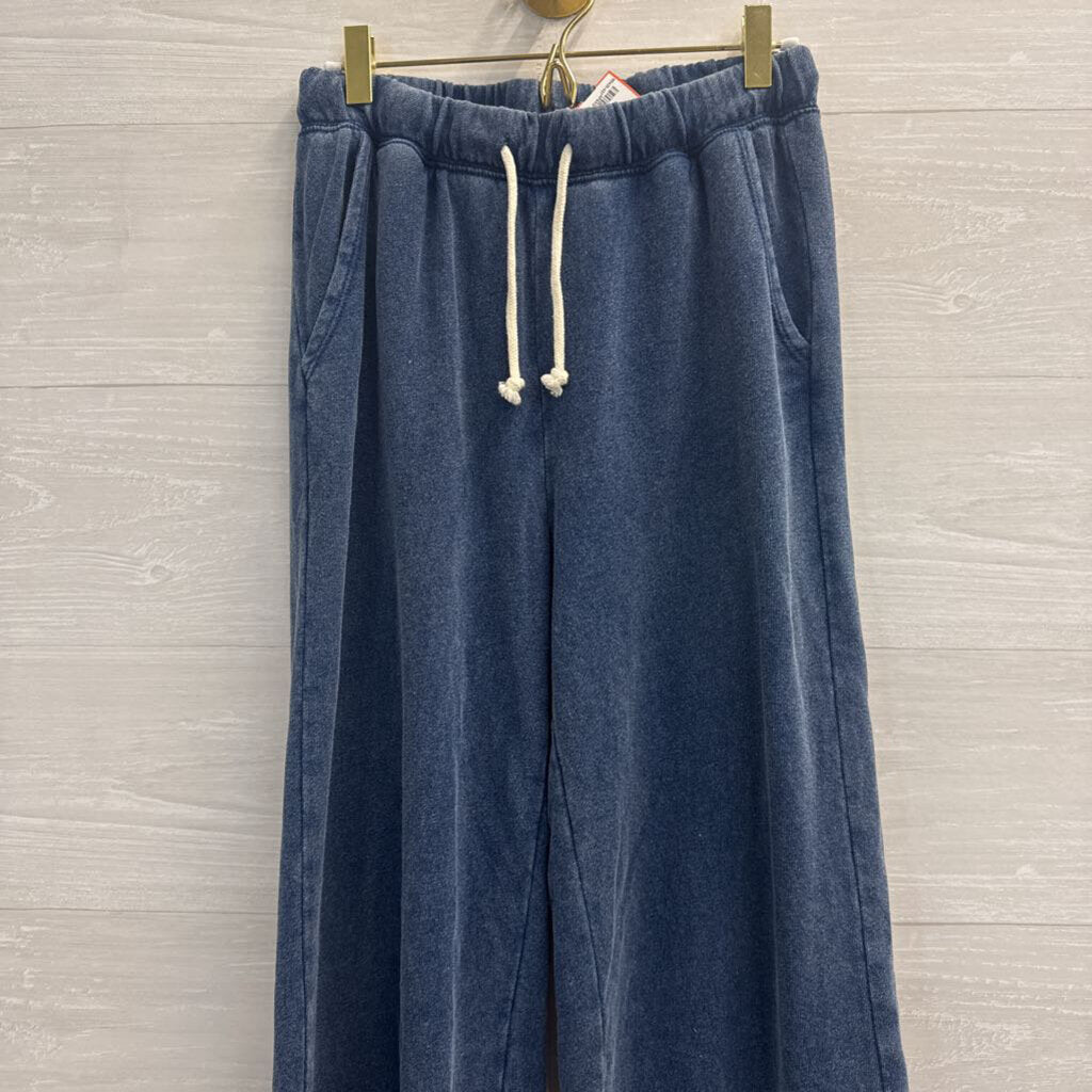 Z Supply Blue Wide Leg Pull On Lounge Pants Small