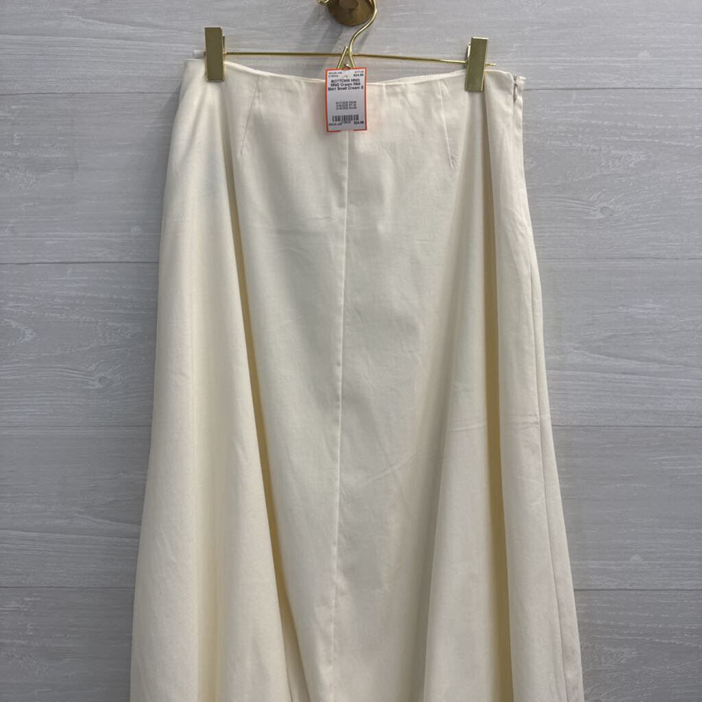 MNG Cream Midi Skirt Small