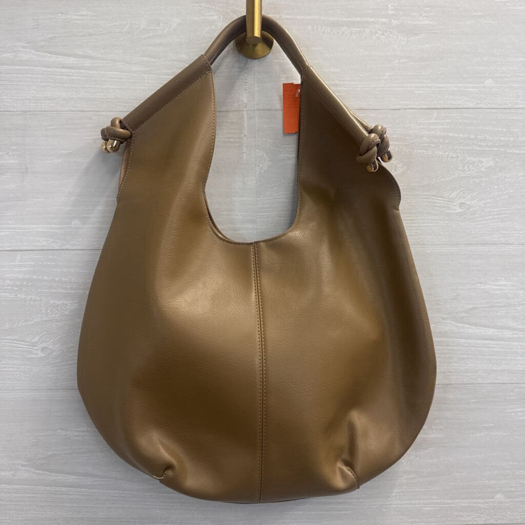 Melie Bianco Brown Leather Tracy Shoulder Purse