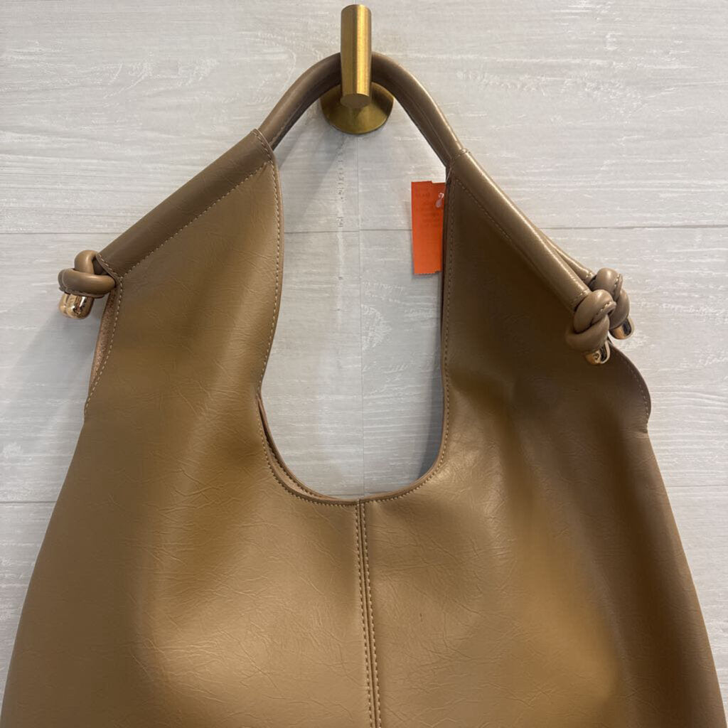 Melie Bianco Brown Leather Tracy Shoulder Purse