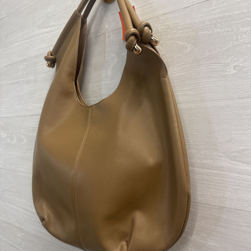 Melie Bianco Brown Leather Tracy Shoulder Purse