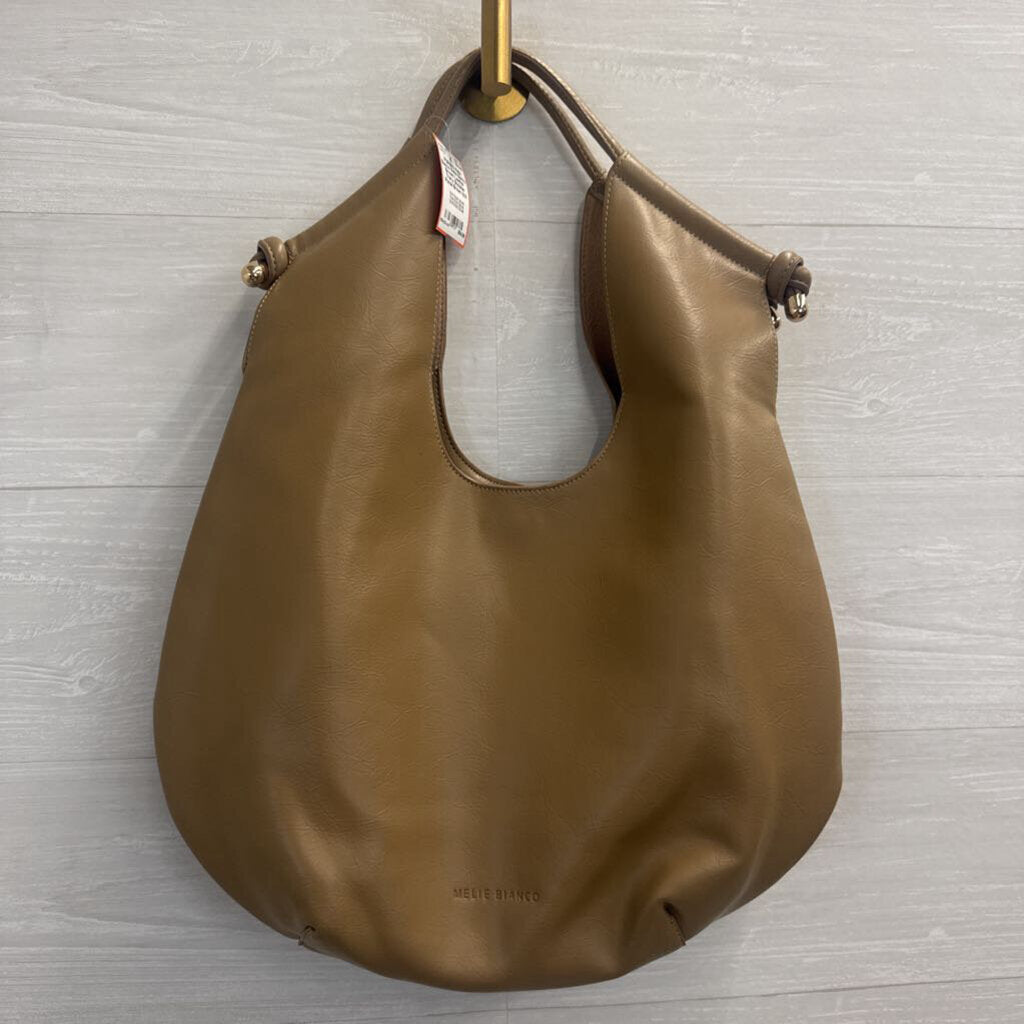 Melie Bianco Brown Leather Tracy Shoulder Purse