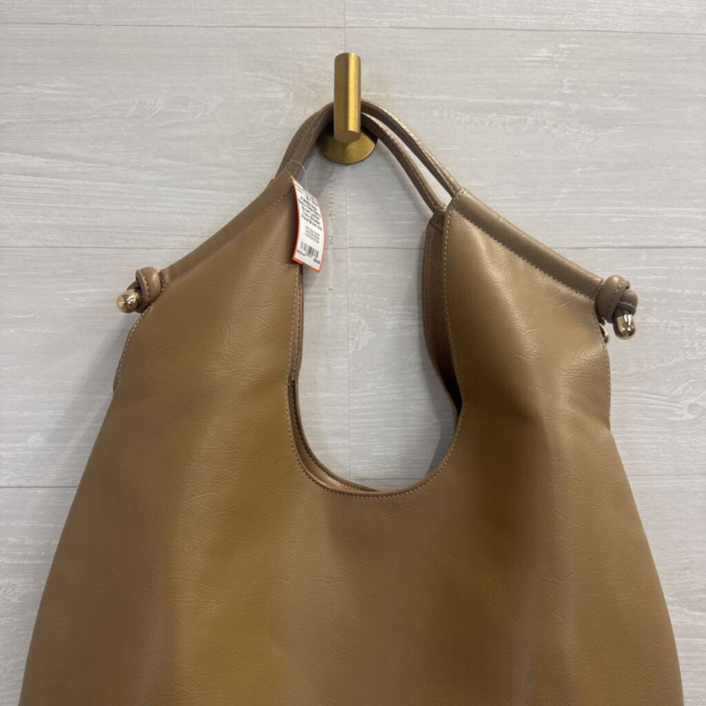 Melie Bianco Brown Leather Tracy Shoulder Purse