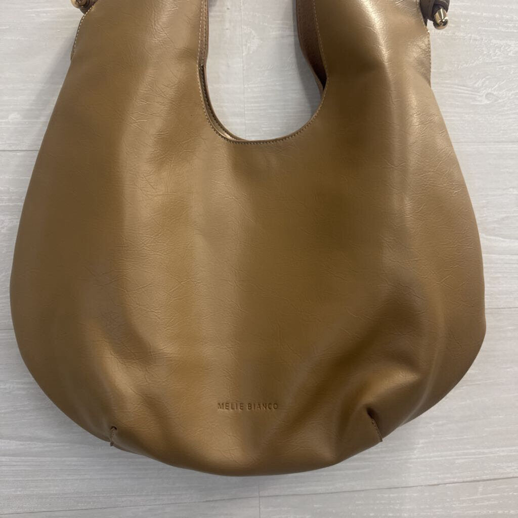 Melie Bianco Brown Leather Tracy Shoulder Purse