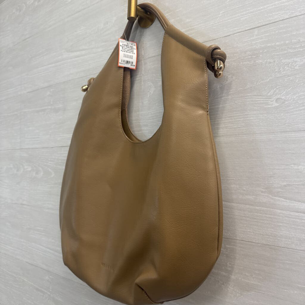 Melie Bianco Brown Leather Tracy Shoulder Purse