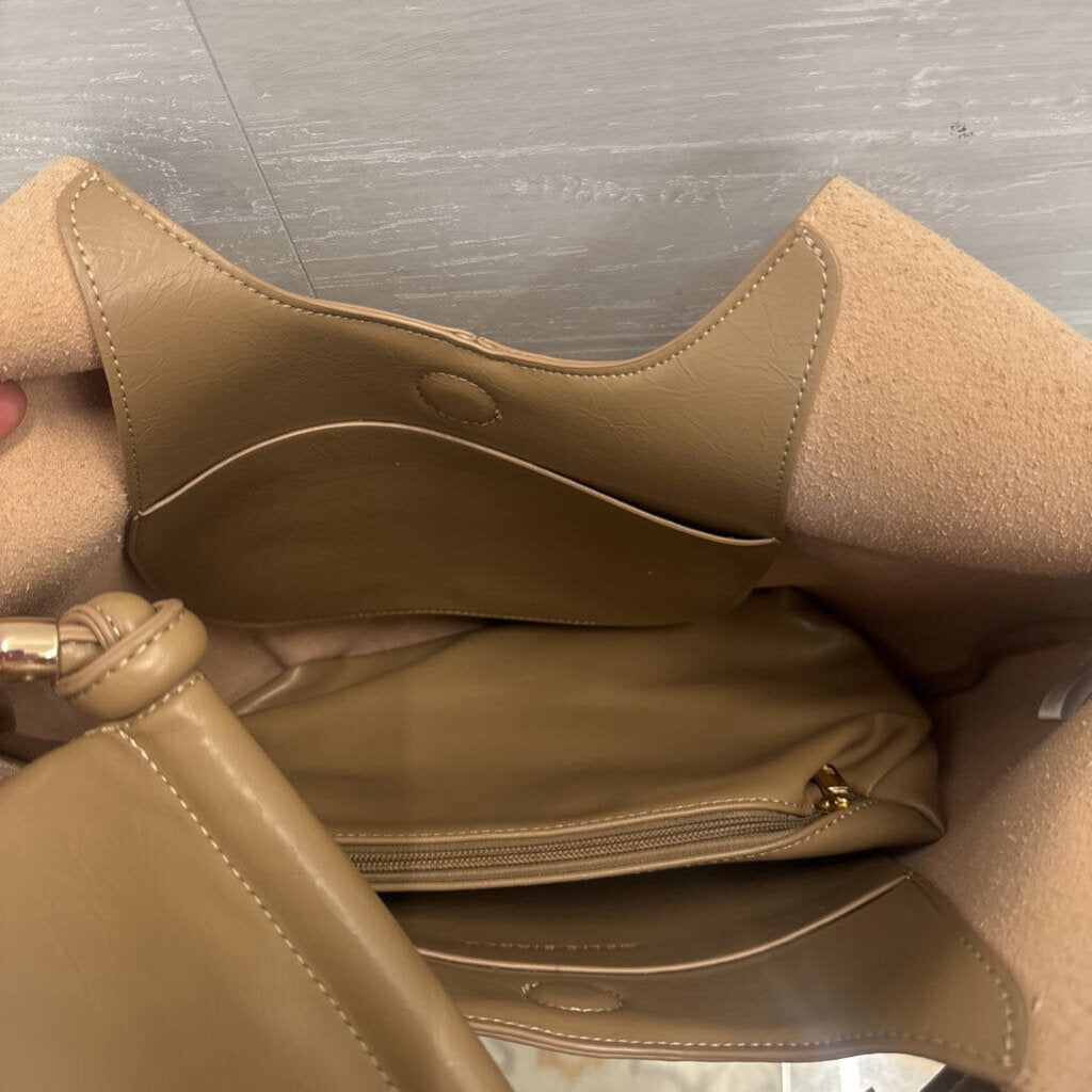 Melie Bianco Brown Leather Tracy Shoulder Purse