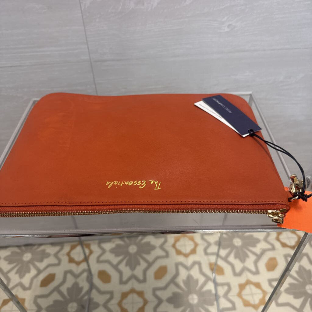 Rebecca Minkoff Orange Leather The Essentials Zip Pouch