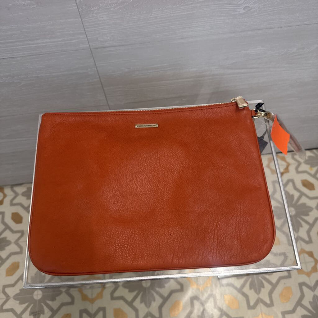 Rebecca Minkoff Orange Leather The Essentials Zip Pouch