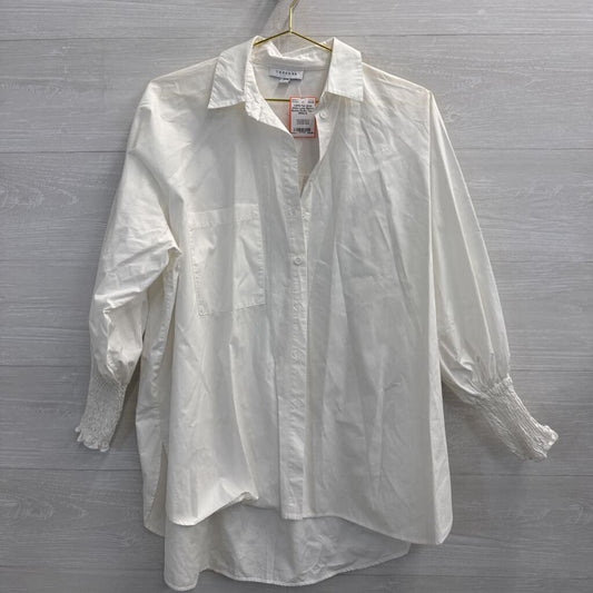 Top Shop White Long Sleeve Button Down Top 6