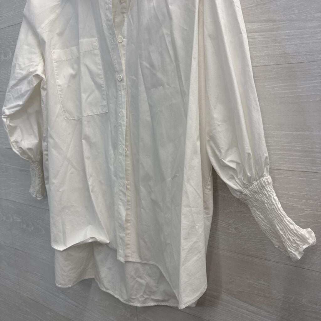 Top Shop White Long Sleeve Button Down Top 6