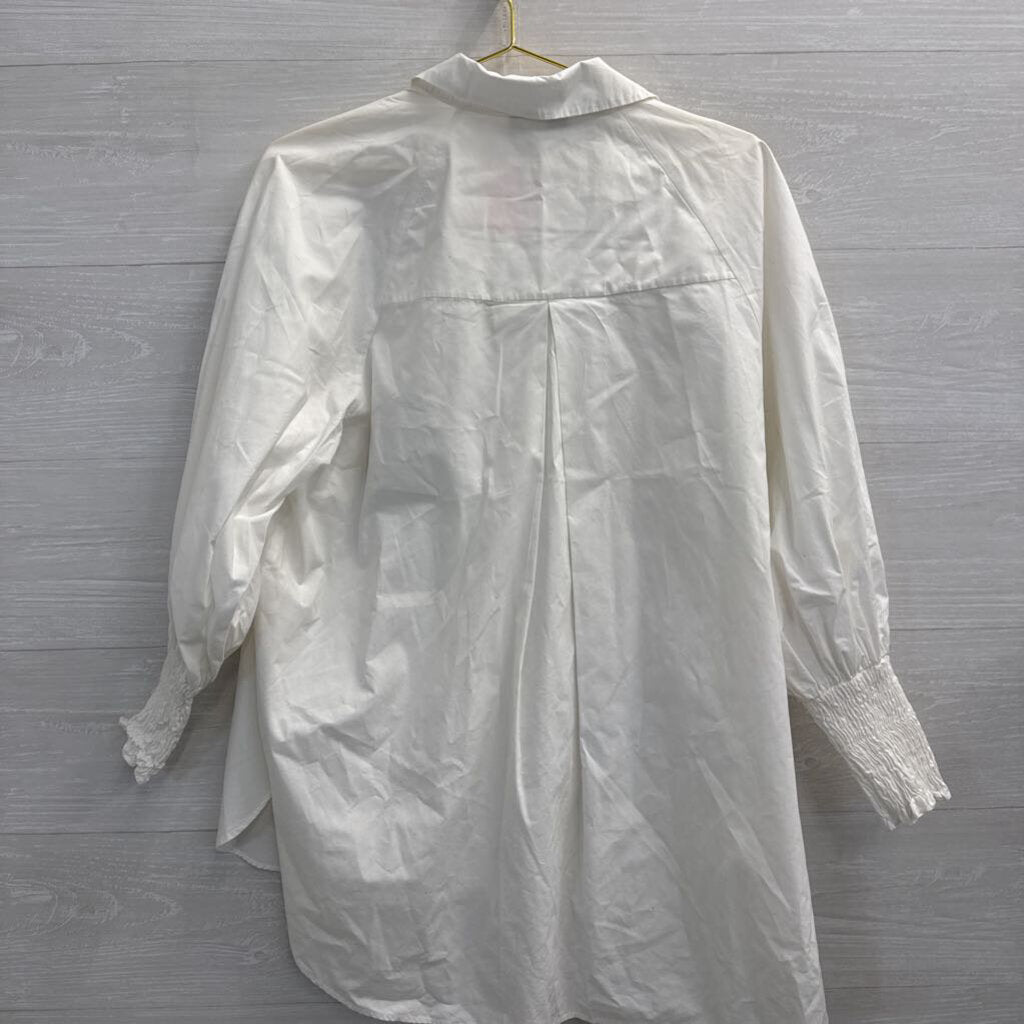 Top Shop White Long Sleeve Button Down Top 6