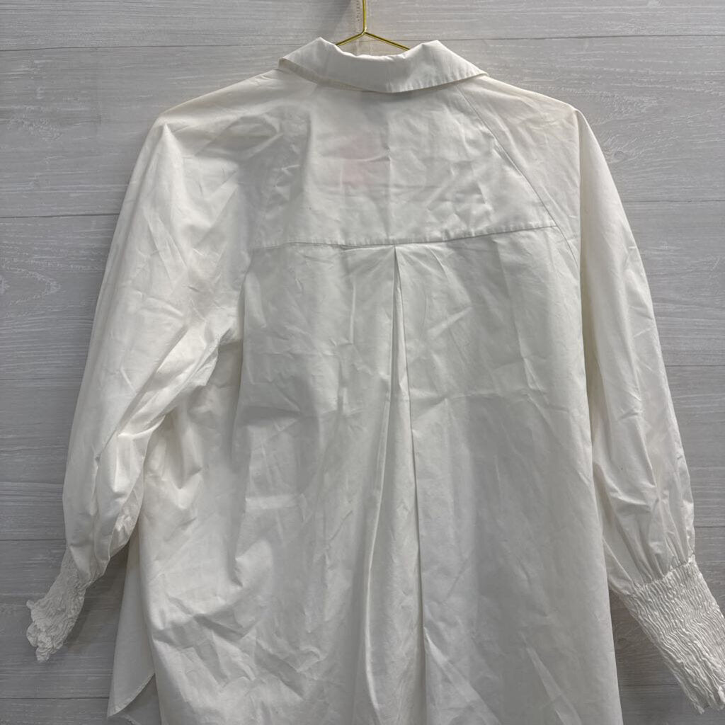Top Shop White Long Sleeve Button Down Top 6