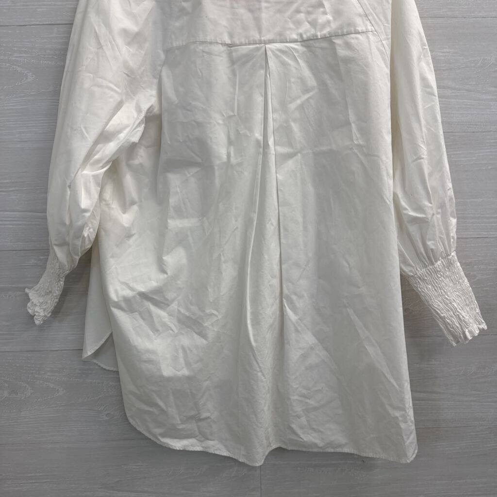 Top Shop White Long Sleeve Button Down Top 6