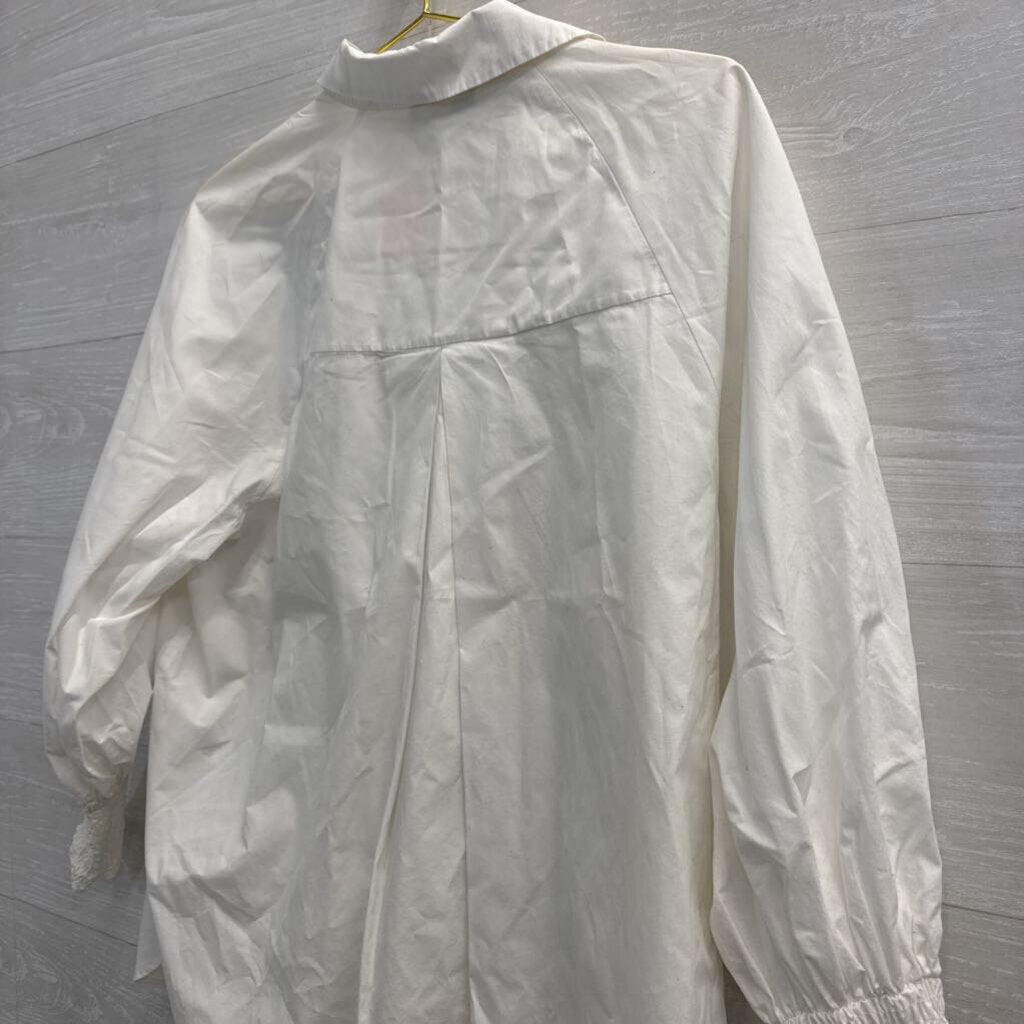 Top Shop White Long Sleeve Button Down Top 6