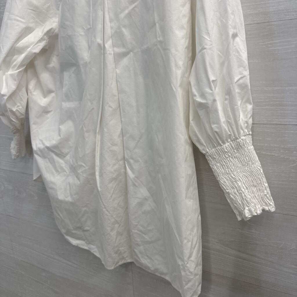 Top Shop White Long Sleeve Button Down Top 6