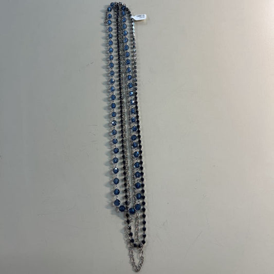 Silver/ Navy Stone Layered Necklace
