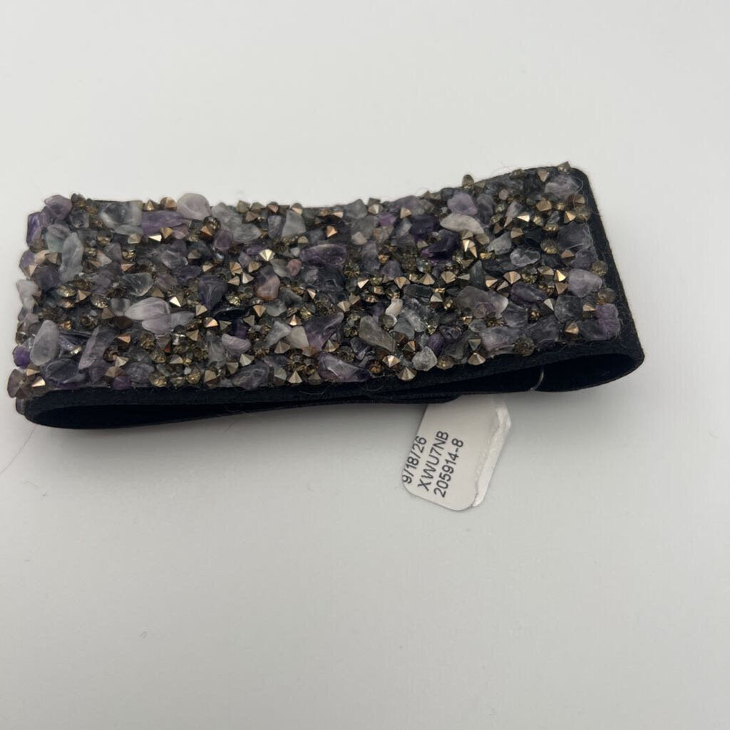Black/ Purple Cluster Stone Wrap Bracelet