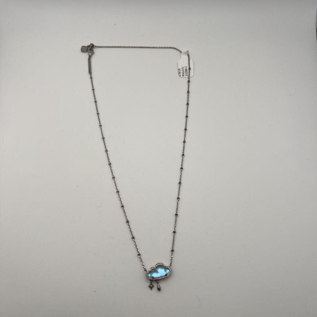 Kendra Scott Silver/ Grey Storm Cloud Pendant Necklace