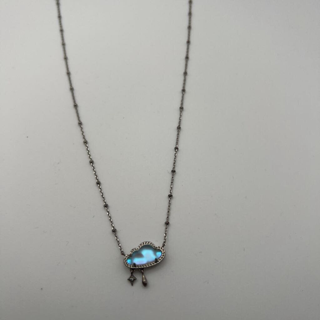 Kendra Scott Silver/ Grey Storm Cloud Pendant Necklace