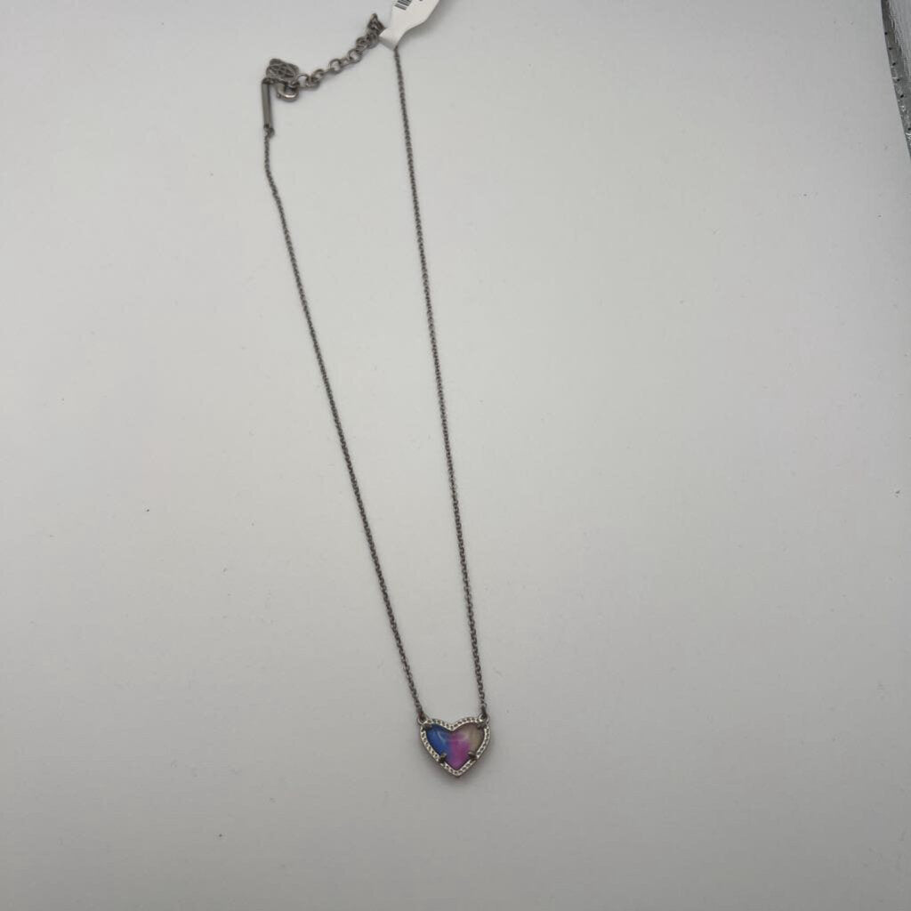 Kendra Scott Silver/ Multi Heart Pendant Necklace