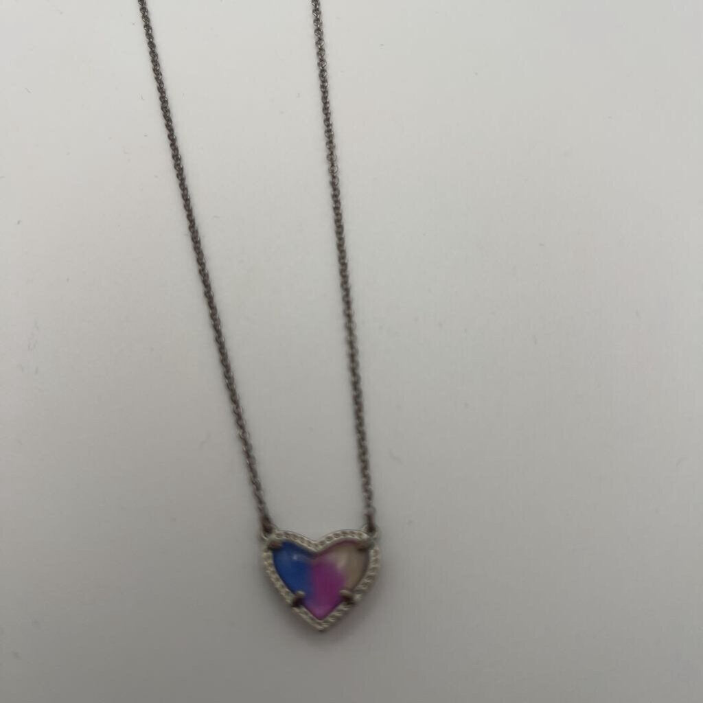 Kendra Scott Silver/ Multi Heart Pendant Necklace