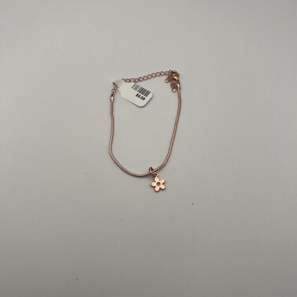 Rose Gold Daisy Charm Bracelet
