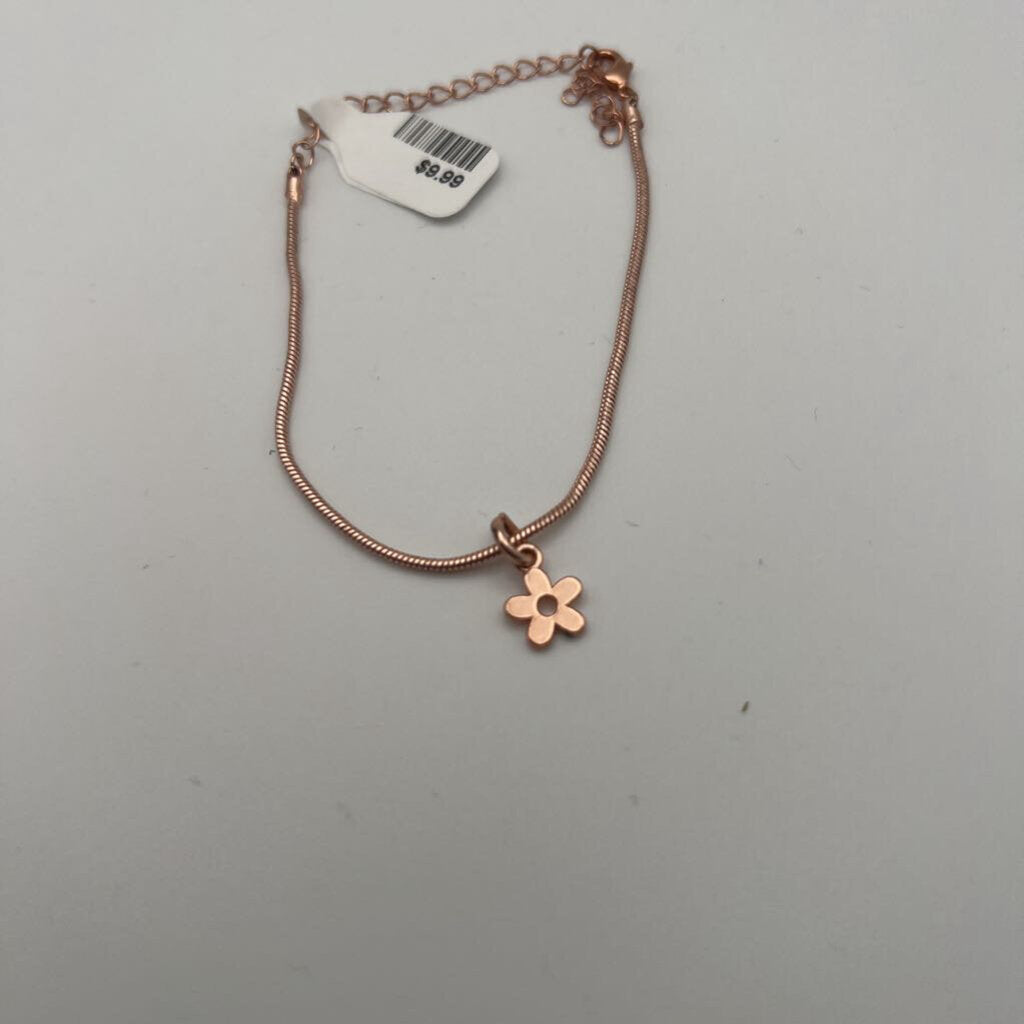 Rose Gold Daisy Charm Bracelet