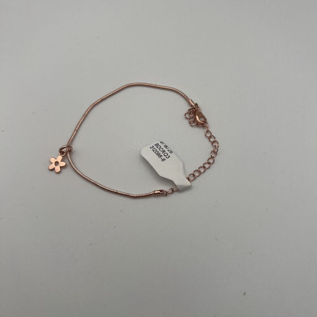 Rose Gold Daisy Charm Bracelet