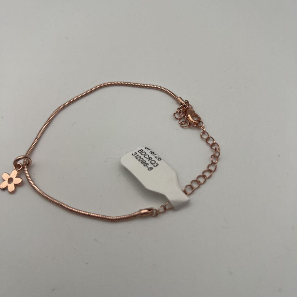 Rose Gold Daisy Charm Bracelet