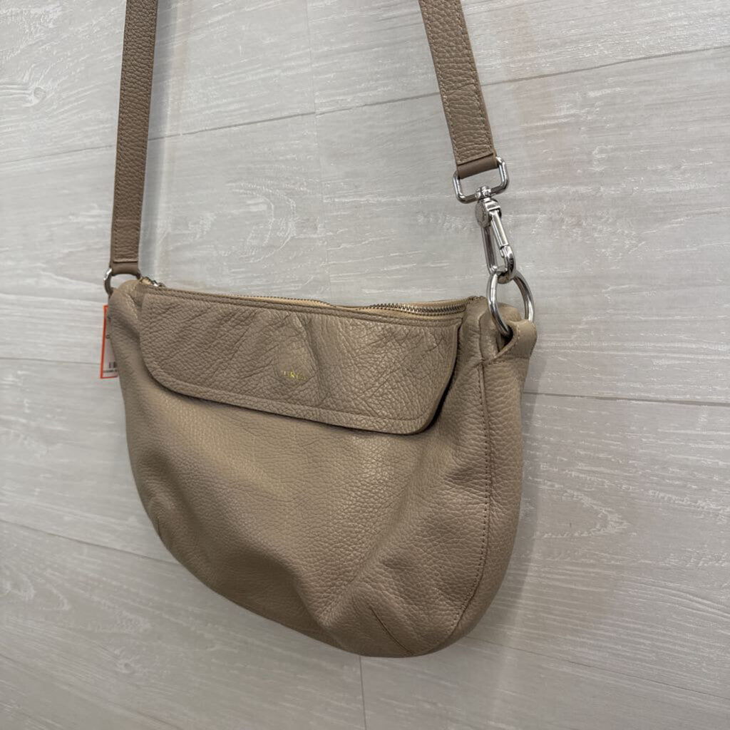 Furla Grey Leather Crossbody Flap Closure Purse
