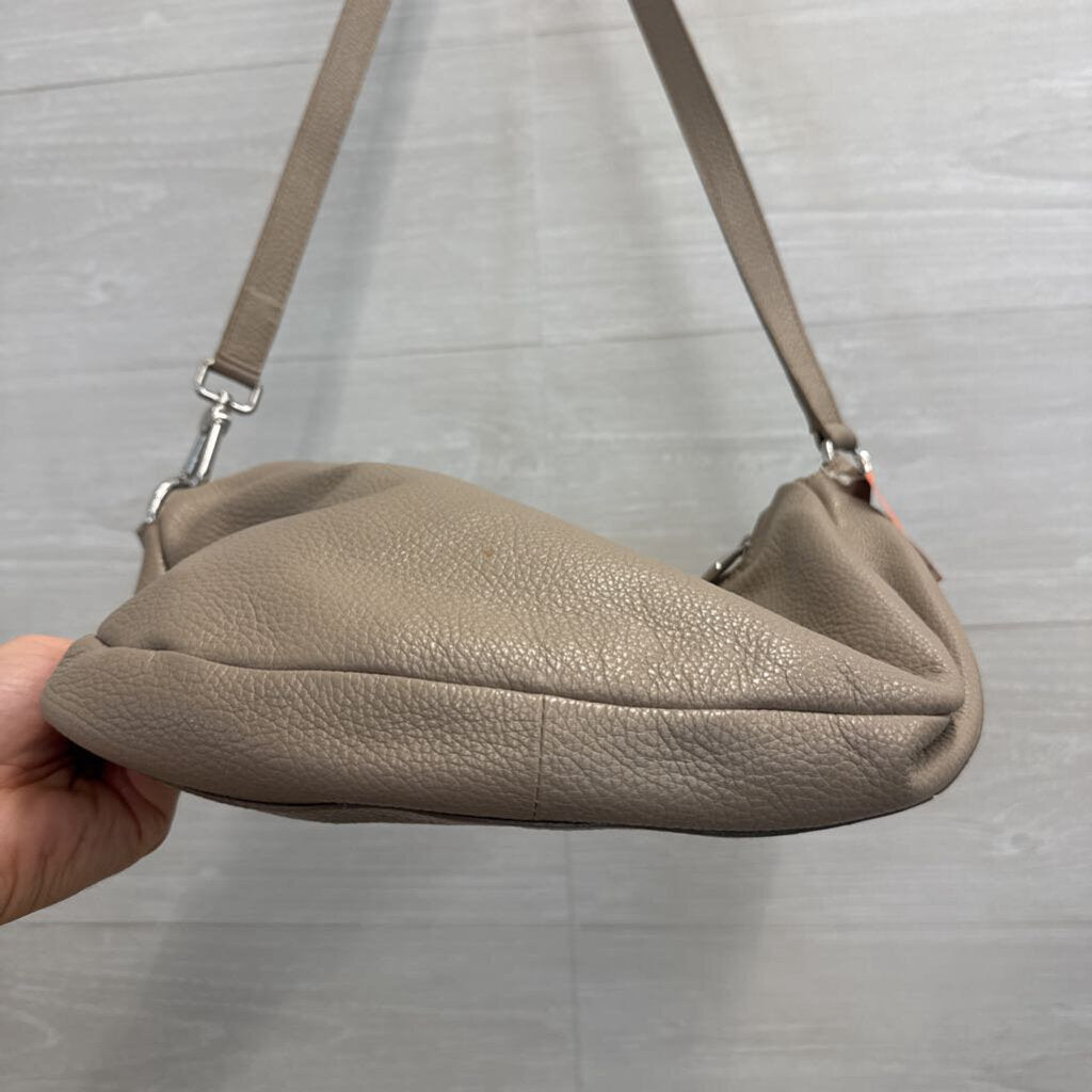 Furla Grey Leather Crossbody Flap Closure Purse