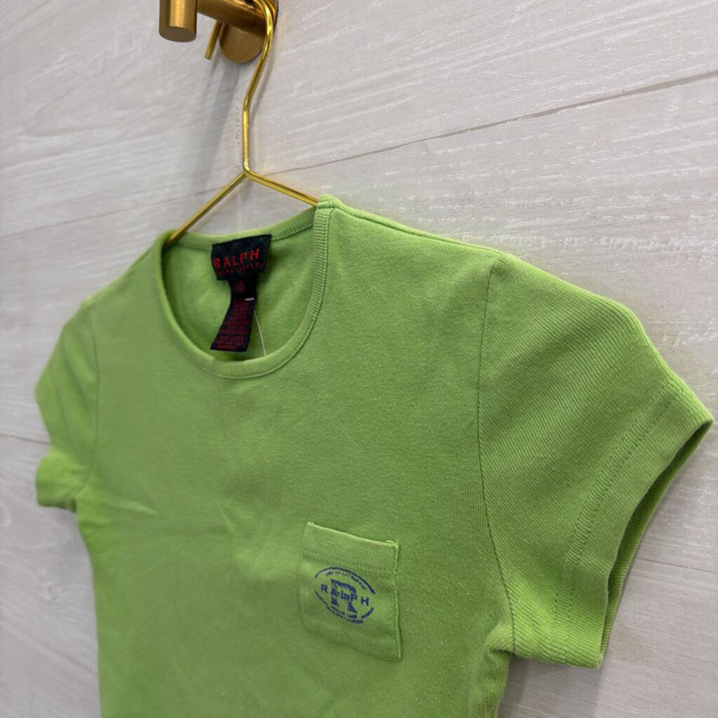 Ralph Lauren Green Cropped Short Sleeve Top Extra Small